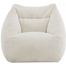 Puf de pana "Medellin" - Beige - 85 x 85 x 72 cm