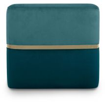 Sicaan - Puf Kate De Terciopelo Azul Pato Y Metal Dorado