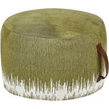 Beliani - Puf redondo boho moderno de algodón funda decorativa extraíble impreso hecho a mano patrón degradado verde y azul Kawai