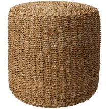 Home Styling - Puf redondo natural de hierba marina Ø40x38 cm Home&Styling