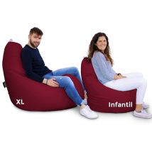 Happers - Pouf Poire Relax Similicuir Indoor Grenat xl