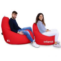 Happers - Pouf Poire Relax Similicuir Rouge Enfant rouge