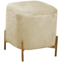 Puff velluto crema cm38x38h45