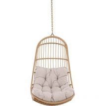Pulau fauteuil suspendu avec coussin de jardin naturel.