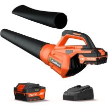 Pulituo 20v Cordless Leaf Blower With 4.0ah Battery And Charger, 400 Cfm/22500rpm Electric Leaf Blower With Long And Short Extension Nozzles, 