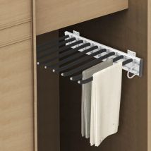 Pull Out Trousers Rack 9 Arms Closet Pants Hanger Bar Stainless Steel Rail Extendable Trousers Hanger for Clothes Towel Scarf Tie, 18.11x12.8in