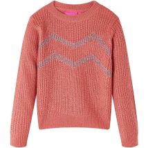 Pull-over tricoté pour enfants rose moyen 128