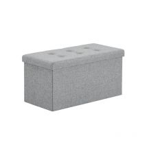 Choyclit - Pull Point Lin mdf Repose-pieds de rangement pliable,76×38×38 cm, Gris
