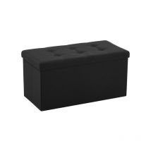 Choyclit - Pull Point Lin mdf Repose-pieds de rangement pliable,76×38×38 cm, Noir
