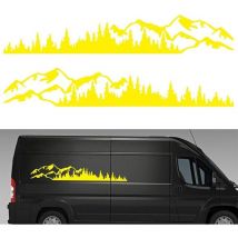 Sunxury - 2 pièces de Voiture Autocollant Montagne forêt Vinyle Voiture Autocollant Camion fenêtre Pare-Chocs Voiture Porte Autocollant Kayak Vinyle