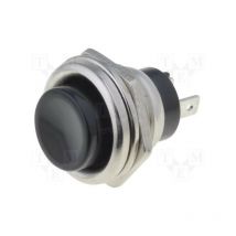 Pulsador Abierto Reposo Pulsador negro 2A/250Vac off-(on)