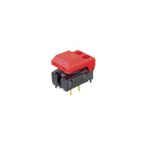 Pulsador unipolar de dos direcciones (spdt). Electro Dh Cuerpo Negro y Tecla Roja 11.514/D/R 8430552018505
