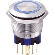701965 GQ22-11E/B/12V Pulsante antivandalo 250 v/ac 5 a 1 x On / (On) Momentaneo Blu IP65 1 pz. - Tru Components
