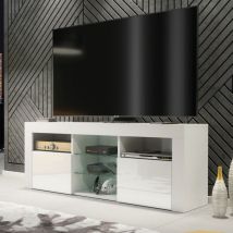 Pulse TV Unit 145cm - White with Gloss Doors - 145cm