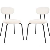 Puluomis - Chaise de Salle à Manger en veluors,Lot de 2 chaises, Chaise rembourrée en tissu Teddy,Pieds en métal,Chaise de cuisine,Chaise de cuisine
