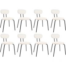 Puluomis - Chaise de Salle à Manger en veluors,Lot de 8 chaises, Chaise rembourrée en tissu Teddy,Pieds en métal,Chaise de cuisine,Chaise de cuisine