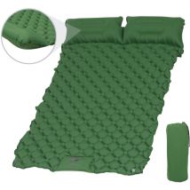 Matelas de couchage camping auto-gonflable avec pompe à pied, matelas pneumatique épaissi 190x120x5 cm, tapis de couchage ultra-léger, résistant à