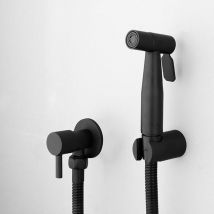 Pulverisateur De Bidet Portable Noir, Robinet De Toilette, En Acier Inoxydable, Salle De Bain Froide, Valve Shattaf, Ensemble De Jet