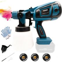 Pulvérisateur de peinture sans fil – Pulvérisateur de peinture pedony hvlp avec 3 buses, récipient de 900 ml pour peindre les murs, plafonds,