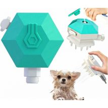 Pulvérisateur Douche Chien,Animaux Compagnie Brosse de Massage pour Le Bain,Douchette Outil de Toilettage pour Animaux 2 en 1 avec Brosse,pour Chien