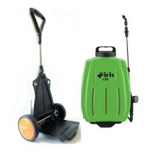 Iris Garden - Pulverisateur électrique 16L Batterie Lithium 8Ah Chariot trolley et Bretelles Chargeur + 3 buses iris