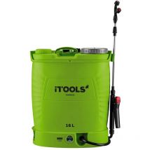 Itools - Pulvérisateur electrique à batterie 16L 12V 8Ah Pression 6 bar Lance Inox + Accessoires