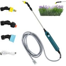 Pulvérisateur électrique pour plantes de jardin - Avec 3 buses réglables et tuyau de 3 m - Avec indicateur du niveau de batterie