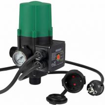 MONZANA Pumpensteuerung Trockenlaufschutz 10 bar Druckschalter Hauswasserwerk Pumpendruckregler Pumpenschalter Druckwächter Baranzeige mit Kabel