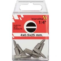 Bianditz - Puntas de Destornillador Plano 1 4' Niquelado5.5x1x25Blister de 10 unidadesBlister de 10 unidades Niquelado 5.5x1x25
