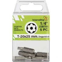 Bianditz - punta atornillar mango 1/4'' torx seguridad 25mm punta atornill tx25