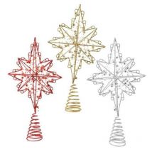 Puntale Glitter Assortite H33 - Decorazione Scintillante per Altezza 33 cm