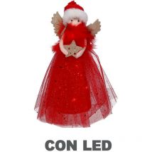 Puntale led tessuto bambolina rosso cm6x14h30