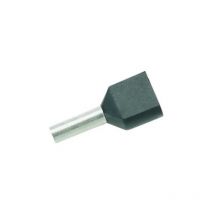 Puntalino a Bussola twin Preisolato Nero per 2 Cavi 1,5 mmq Lunghezza 12 mm
