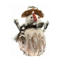 Ingrocart - Pupazzo di neve natalizio 50x42x64 cm - colore bianco