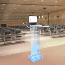 Gojoy - Pupitre Podium transparent chaire, support de podium acrylique avec étagère,Pupitre scolaire chaire église