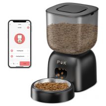 Puppykitty - puppy kitty pro Distributeur Croquettes Chat Automatique,Bols en Acier Inoxydable, Connecté App,Vocal 10S,10 Repas par Jour,Noir
