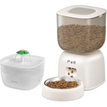Puppy Kitty Pro Distributore Di Cibo Da 3 Litri, Durata Della Batteria Fino A 180 Giorni, Voce Da 10 Secondi, Con Fontana Per Gatti Da 2 Litri 