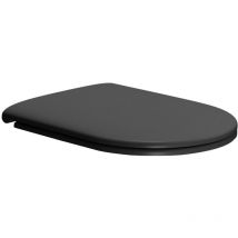 GSI - pura/kube x Soft Siège de toilette fermé, Duroplastique, noir mat/chrome