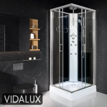Pure 900 Square Shower Cabin 900 x 900 Black Glass - Vidalux