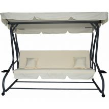 Hollywoodschaukel 'Askim' mit verstellbarem Sonnendach, natur - Pure Home&garden