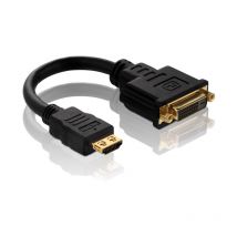 PI060 Adaptateur PureInstall High Speed hdmi/dvi, Prise mâle hdmi a vers Prise Femelle dvi-d (24+1), Longueur 0,1 m - Purelink
