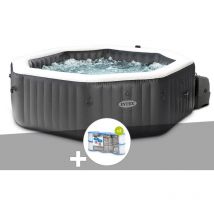 Intex - Kit spa gonflable PureSpa Carbone octogonal Bulles et Jets 4 places + 12 filtres