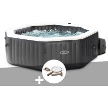 Intex - Kit spa gonflable PureSpa Carbone octogonal Bulles et Jets 4 places + Kit d'entretien