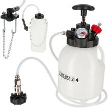 Meca24 - Purgeur de frein à Pompe manuel - 3 litres - Purgeur liquide de frein voiture - Bouteille de Collecte et Adaptateur Multimarques