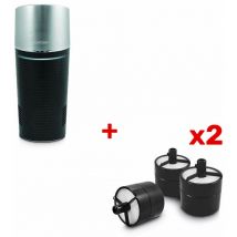 Purificateur d'air Clair-P1 - Voiture ou pièce de 4m² Avidsen Noir - 1 purificateur Clair P1 + 2 Lots de 3 filtres (6 filtres en tout)