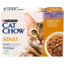 Purina Cat Chow Chat Adulte Sachets Repas Agneau et Haricots Verts en Sauce 10x85g Boîte (7613036596909)