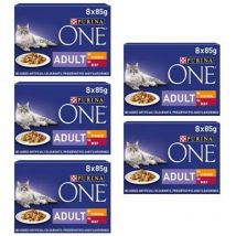 Purina ONE Adult Cat Food Chicken and Beef 8x85g