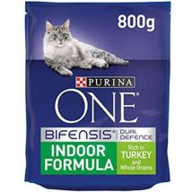 Purina ONE Indoor Dry Cat Food Turkey & Wholegrain 800g