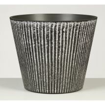 Scheurich - Purista 30, pot de fleurs/plantes, rond, en plastique couleur: White Line, 30 cm de diamètre, 24,2 cm de hauteur, 10 l vol.