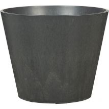 Purista+ 40, Pflanzgefäß/Pflanzkübel, rund, aus Kunststoff Farbe: Carbon, 36.6 cm Durchmesser, 32.3 cm hoch, 21 l Vol. - Scheurich